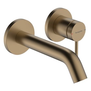 Смеситель для раковины Hansgrohe Tecturis S, скрытого монтажа, для монтажного бокса, излив 165 мм, шлифованная бронза